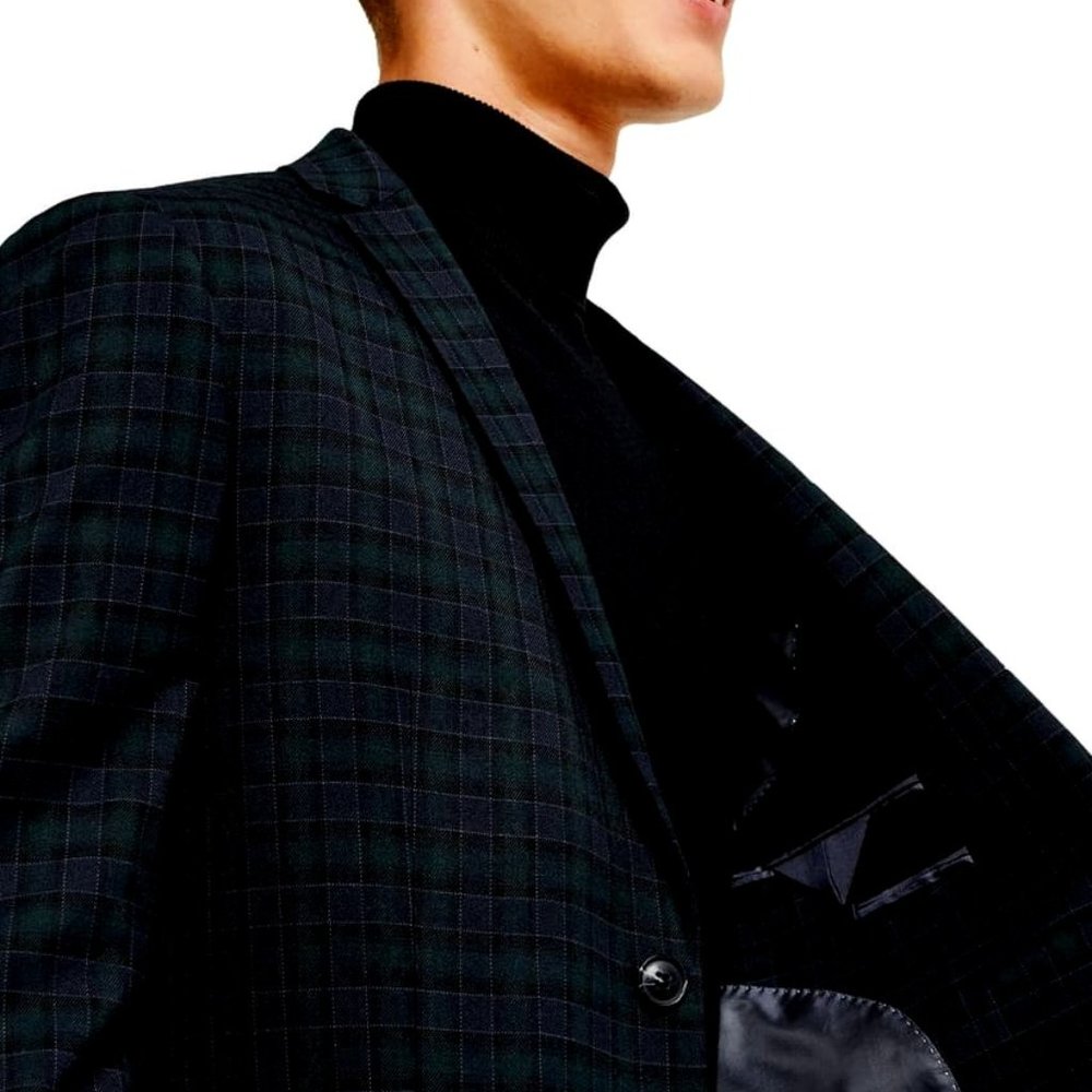 TOPMAN - Bampton Check Slim Fit Suit Jacket